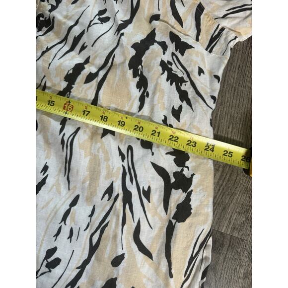 Carole Little Vintage Plus Size 2X 100% Linen Button Up Blouse Animal Print Y2K - Picture 6 of 9